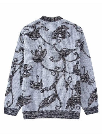 Yipinpay 2023 Knitted Cardigan Women Jacquard Vintage Knit Sweater Woman Winter Long Sleeve V Neck Sweater Women's Warm Cardigan